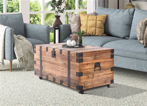 Raymond Raymond Natural Reclaimed Wood 41" Trunk Table, Brown in 2021 ...