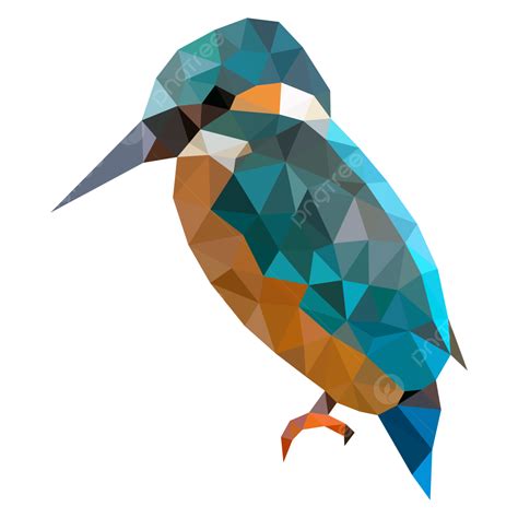 Low Poly Bluebird Kingfisher, Low Poly Bird, Blue Bird, Low Poly Animal PNG and Vector with ...