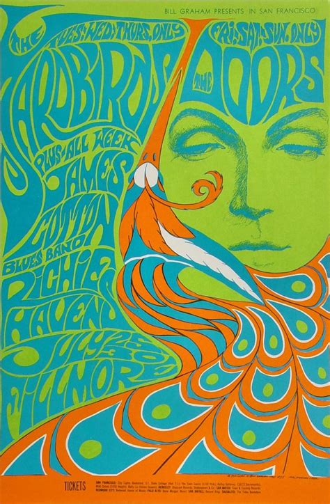 The Doors Vintage Concert Poster from Fillmore Auditorium, Jul 25, 1967 at Wolfgang's