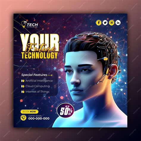 Premium PSD | Future artificial intelligence social media post square ...