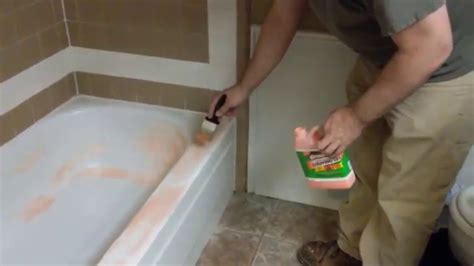 Remove epoxy paint from bathtub with Citristrip - YouTube