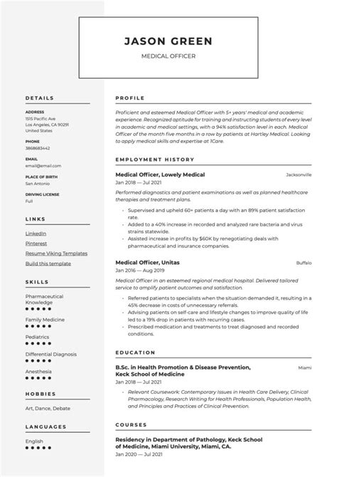 21 Medical Officer Resume Examples & Guide for 2023