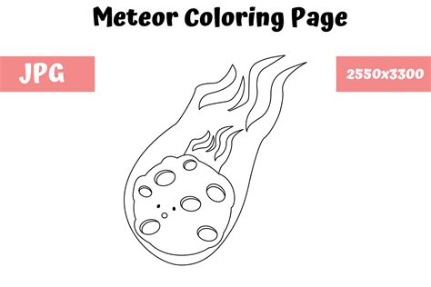 Meteor Coloring Page for Kids Graphic by MyBeautifulFiles · Creative ...