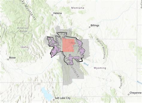 Map showing the estimated elk range (the area within the black line ...