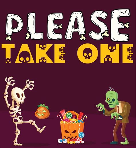 Please Take One Candy Sign Halloween | Halloween printables free ...