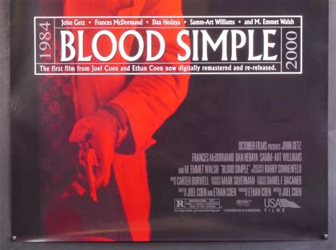 Blood Simple-An Original Movie Poster for The Coen | Etsy