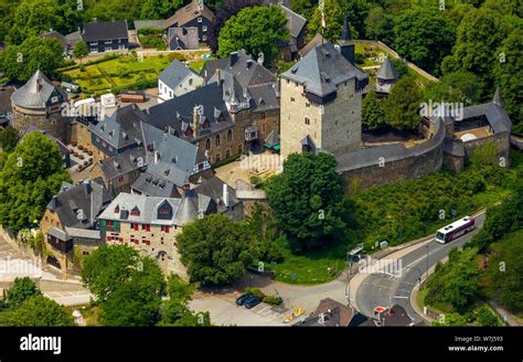 Aerial view, castle castle, castle complex, Solingen, Bergisches Land, North Rhine-Westphalia ...