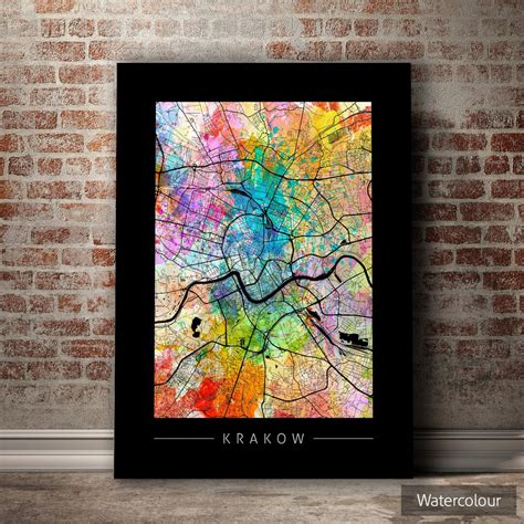 Kraków Map City Street Map of Kraków Poland Art Print - Etsy