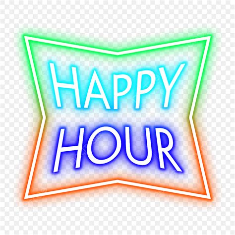 Estilo Neon Happy Hour PNG , Logotipo, Bandeira, Convite PNG Imagem para download gratuito