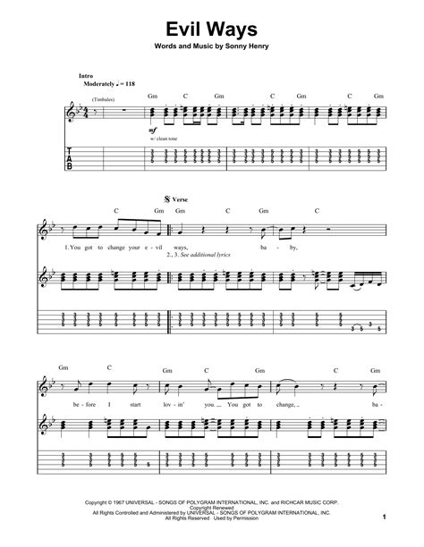 Evil Ways by Santana - Guitar Tab Play-Along - Guitar Instructor