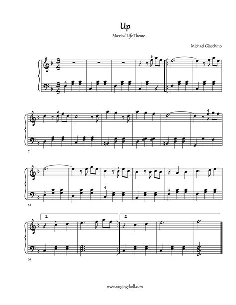 Up | Married Life - Piano Tutorial, Notes, Sheet Music