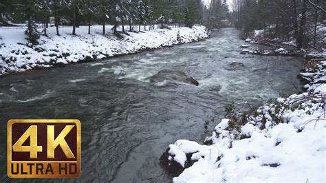 4K Nature Winter Relax Video - Snowy River/Nature Sounds | ProArtInc