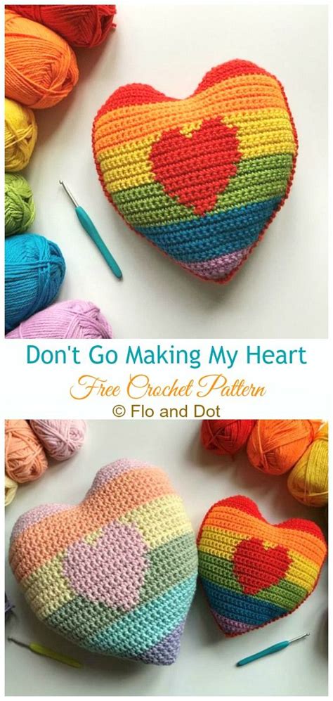 Heart Pillow Free Crochet Patterns | Crochet heart pattern, Free crochet pattern, Valentines crochet