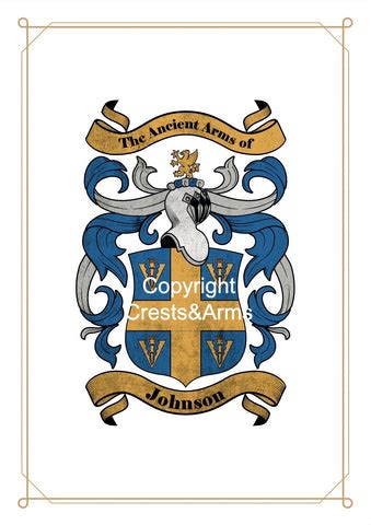 Johnson Family Crest | Expertly Researched | Buy Now – Crests & Arms