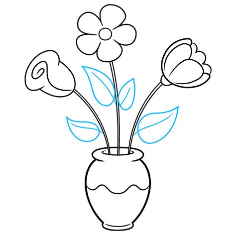 How To Draw A Flower Pot With Roses | Best Flower Site