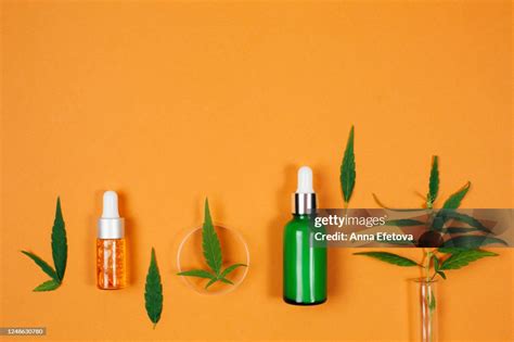 Hemp Leaves And Oil Bottles Composition High-Res Stock Photo - Getty Images