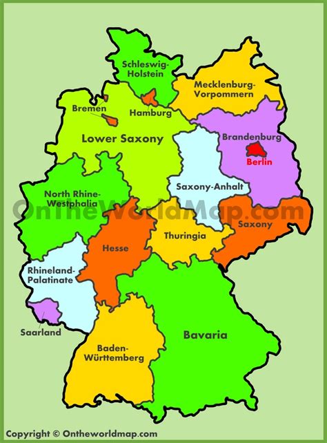 Administrative map of Germany - Ontheworldmap.com