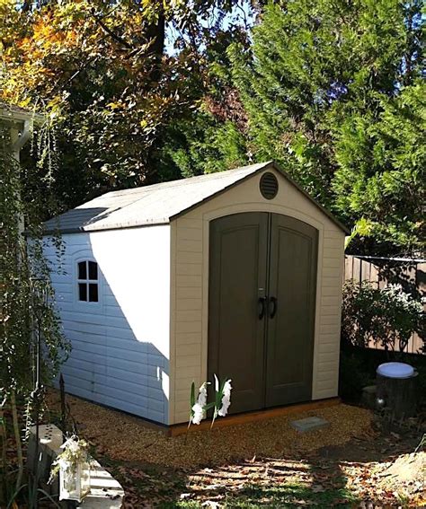 Lifetime 6405 Outdoor Storage Shed with Window, Skylights, and Shelving