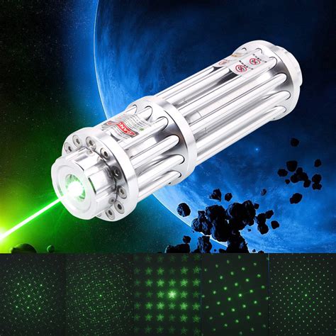 500mW 532nm Green Light Laser Pointer Pen 12 Tube 5 Head Silver - Laserpointerpro