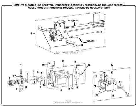 Homelite Electric Log Splitter UT49103 Parts Diagram for General ...