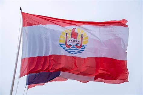 Premium Photo | French polynesia waving flag in bora bora