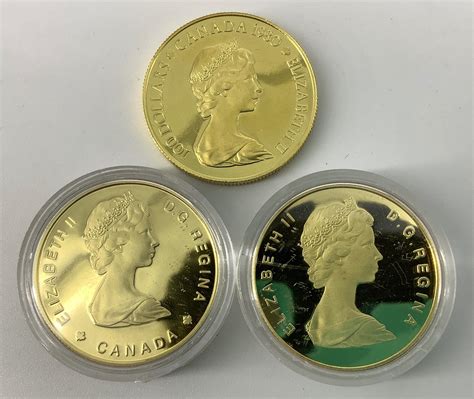 Lot - Three Gold Canadian Coins - Proofs