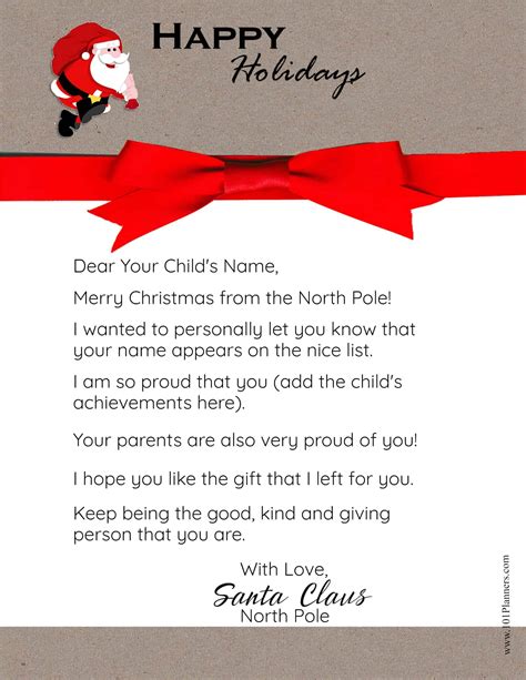 FREE Personalized Printable Letter from Santa to Your Child