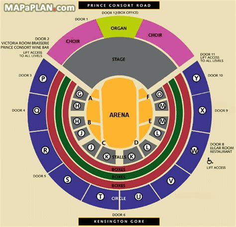 Royal Albert Hall detailed seat numbers seating plan - MapaPlan.com