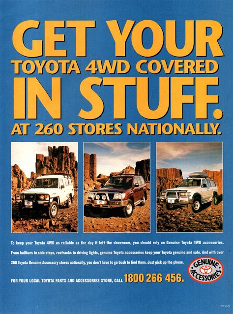 1999 Toyota 4WD Genuine Accessories Toyota Land Cruiser Aussie Original Magazine Advertisement ...