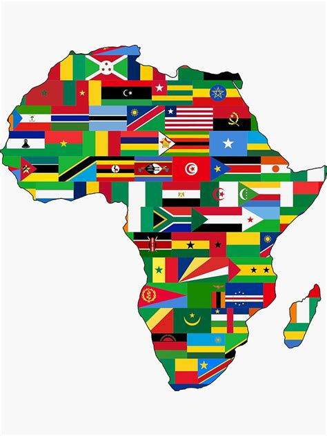 "Africa map with countries and flags" Sticker by p0pculture3 | Redbubble