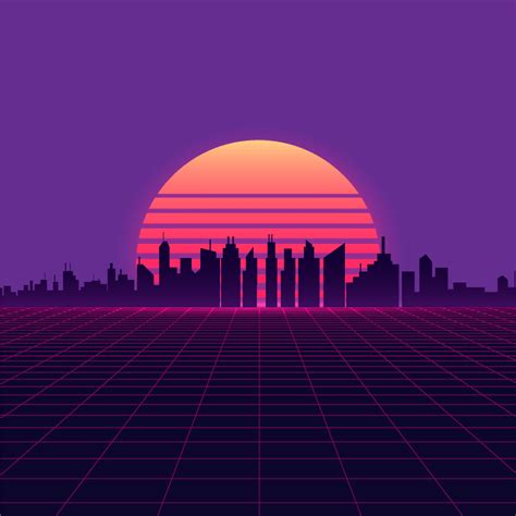 Vaporwave sunset 80s style vintage wall prints - TenStickers