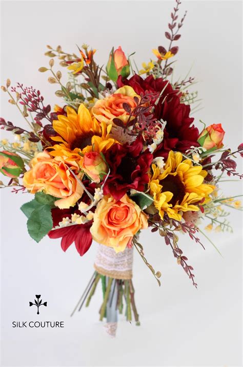 Sunflower Bouquet Fall Bouquet Artificial Bouquet Wedding - Etsy