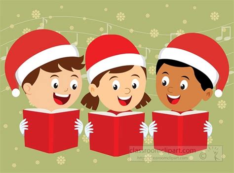Christmas Clipart-kids singing christmas carols clipart