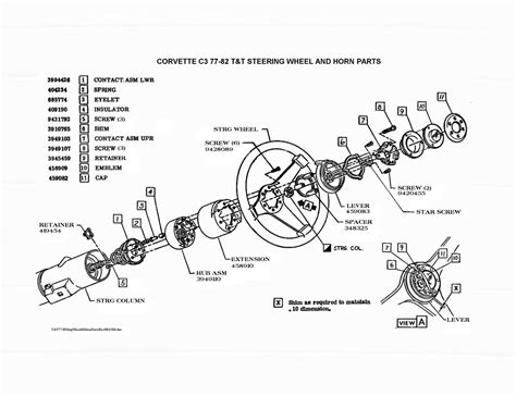 exploded view for the 1978 Chevrolet Corvette Telescopic Upper | Steering Column Services