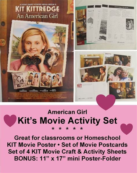 American Girl_Kit's MOVIE Poster + Crafts & Activity Set_Classroom Pack ...