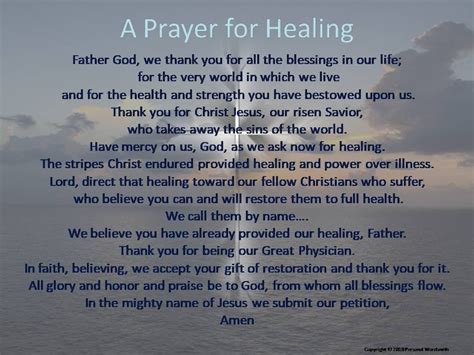 Downloadable Healing Prayer Christian Healing Prayer Print - Etsy Singapore
