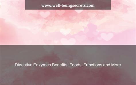 Digestive Enzymes Benefits – Well-Being Secrets