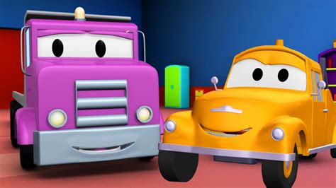 Tom The Tow Truck and the Flatbed Truck in Car City in Car City | Trucks cartoon for kids - YouTube