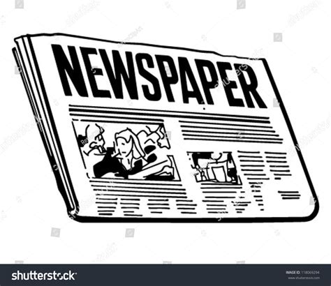 Newspaper Retro Clipart Illustration: เวกเตอร์สต็อก (ปลอดค่าลิขสิทธิ์) 118069294 | Shutterstock