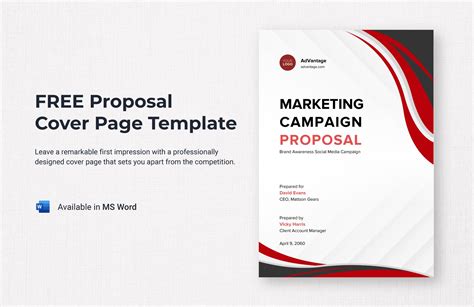 Free Business Proposal Cover Page Template - Download in Word, Google ...