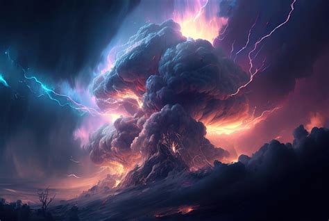 Premium AI Image | Sky with thunderous clouds