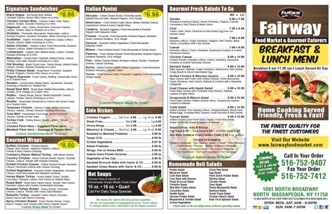 Breakfast & Lunch Menus | Served All Day | Fairway Food Market Massapequa