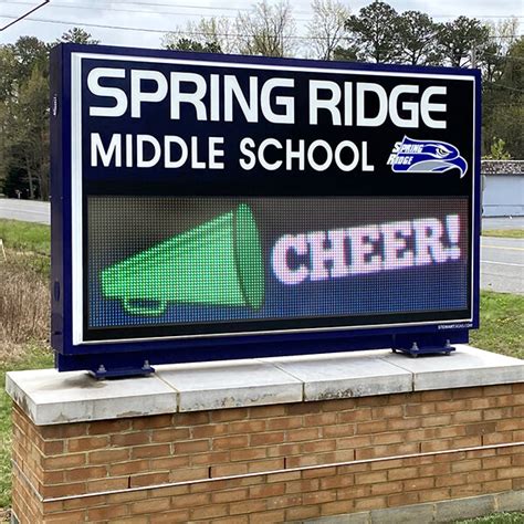 School Sign for Spring Ridge Middle School - Lexington Park, MD