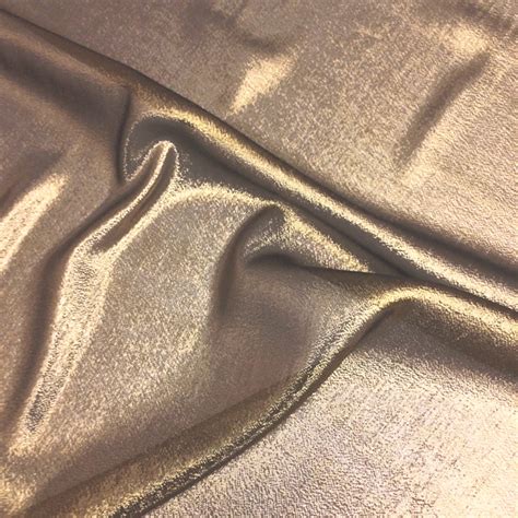 Silk gold lame fabric, silk gold metallic chiffon fabric