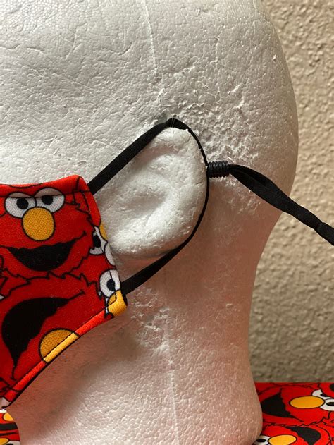 Elmo Face Mask with nose wire Elastic with adjustable bead | Etsy