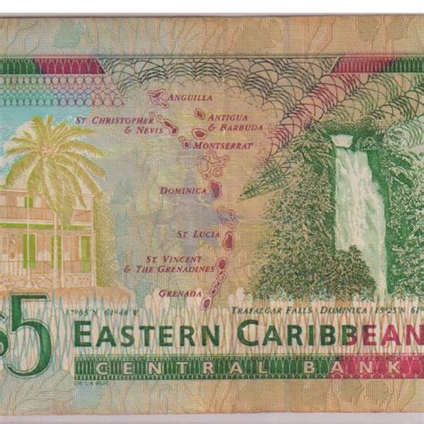 Grenada - East Caribbean - 5 dollars used currency note - KB Coins & Currencies