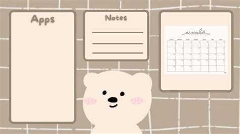 Wallpaper app organizer | cute bear | Inspirasi desain web, Desain pamflet, Seni