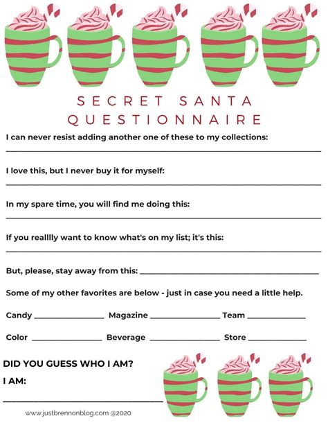 Downloads: Secret Santa Questionnaires Since 2017 – Now on Etsy! - Just ...