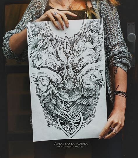 Odin by quidames on DeviantArt Wolf Tattoos, Warrior Tattoos, 3d Tattoos, Body Art Tattoos ...