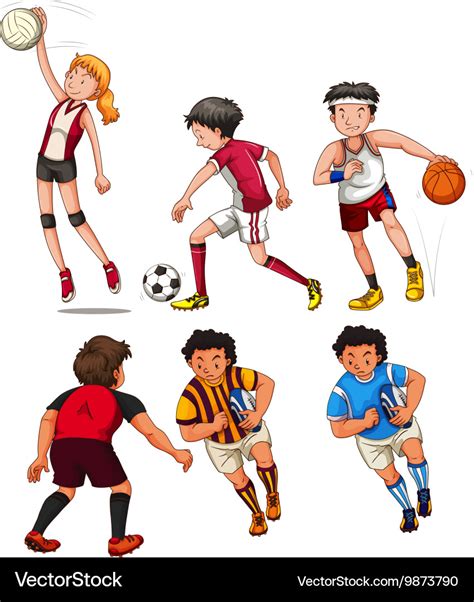 People doing different sports Royalty Free Vector Image